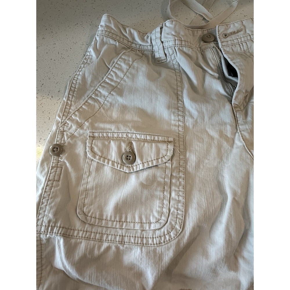 Polo Jeans Co Ralph Lauren Khaki Cargo Shorts Womens 10 Tan Cotton Drawstring